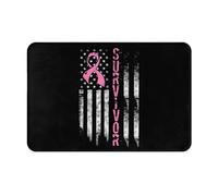 Franela Alfombras Bandera Rosa De Mujeres Supervivientes De Cáncer De Mama Impermeable Alfombra Exterior para Puerta Resistente A La Suciedad Alfombras para Salón Pasillo Dormitorio 60X40Cm