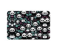 Franela Alfombras Cara Linda De Panda Súper Absorción De Agua Alfombra De Franela Muy Suave Bienvenida Alfombra para Comedor Dormitorio Cocina 60X40Cm