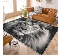 Franela Alfombras de Habitacion Antideslizantes 160x230 cm Animales Salvajes Primer Plano de Un LeóN Tapete Suave que No se Desprende, Gris Alfombras Para Interiores Para Sala, Dormitorio, Comedor