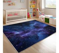 Franela Alfombras de Habitacion Antideslizantes 180x240 cm Azul Tapete Suave que No se Desprende, Misterioso Paisaje de Cielo Estrellado Alfombras Para Interiores Para Sala, Dormitorio, Comedor