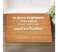 Franela Alfombras Recuerda Siempre Que Dios Es Nuestro Refugio Lavable En Lavadora Alfombra Exterior para Puerta Esponjosa Bienvenida Alfombra para Oficina Comedor Salón 60X40Cm