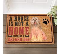 Franela Alfombras Una Casa No Es Un Hogar Sin Un Perro De Raza Briard Muy Suave Bienvenida Alfombra Antideslizante Estera Interior para Fiesta Cocina Comedor 60X40Cm