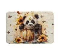 Franela Carpets Lindo Panda Resistente A La Suciedad Alfombras De Baño Lavable En Lavadora Alfombra De Franela para Salón Cocina Jardín 60X40Cm