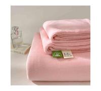 Franela Sábana Plana 160x230cm 200x230cm 240x250cm 240x270cm Suave para Invierno Cama de 90 cm a 200 cm(Light Pink,240x270cm+48x74cm x2)