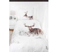 Franela Set Ropa de Cama Paisaje Invierno Ciervo 2tlg. Castor 155x220 CM Tallas