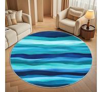 Franela Suave Alfombra Redonda Grafiti de Rayas Abstractas de 200 cm, Alfombra Circular Estilo Acuarela Antideslizante Lavable Alfombras de Pelo Corto Decorativa para Sala de Estar, Dormitorio