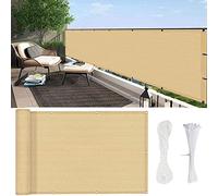 Frangivento per Balcone 145 x 200 cm, HDPE 185 g/㎡, jardín de arena amarilla, red de balcón resistente al viento con lazos, ideal para espacios al aire libre