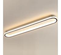 Franja Larga Led Luz De Techo Modernas Ultra Delgadas Lineales Lámparas De Techo Soporte Simple Descarga Lámparas De Araña Dormitorio Sala De Estar Pasillo(100cm, 84W,Black, Warm White)