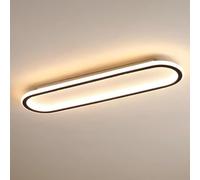 Franja Larga Led Luz De Techo Modernas Ultra Delgadas Lineales Lámparas De Techo Soporte Simple Descarga Lámparas De Araña Dormitorio Sala De Estar Pasillo(80cm, 68W,Black, Tricolor)