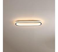 Franja Larga Led Luz De Techo Modernas Ultra Delgadas Lineales Lámparas De Techo Soporte Simple Descarga Lámparas De Araña Dormitorio Sala De Estar Pasillo(40cm, 36W,Black, Tricolor)