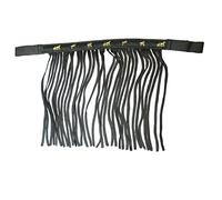 Franjas antimoscas para Caballos, máscara con Flecos y Cierre, Gorro para Shetty, Pony, COB, Sangre Caliente, KB (Sangre Caliente Completa), Color Negro