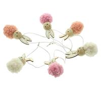 FRANK FLECHTWAREN Colgantes de Pascua de peluche, juego de 6 unidades, madera, poliéster, yute, dimensiones: altura 6 cm