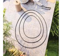 FRANK FLECHTWAREN Dekoing - Juego de 3 huevos, metal, color negro mate, yute, dimensiones: altura 30 cm, 40 cm, 50 cm