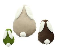 FRANK FLECHTWAREN Juego de 3 conejos decorativos mullidos, 100% poliéster, piel sintética. Dimensiones: 14 x 21 cm, 20 x 31 cm, 28 x 41 cm