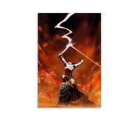 Frank Frazetta - Póster de obra maestra clásica contra los dioses en lienzo para colgar en la pared, ideal para colgar en casa, obras de arte de 50 x 75 cm
