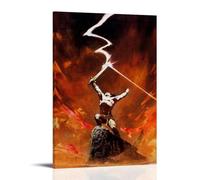 Frank Frazetta - Póster de obra maestra clásica contra los dioses, lienzo para decoración de pared, foto para el hogar, decoración moderna, 40 x 60 cm