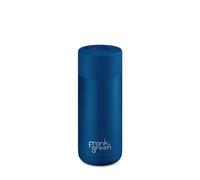 Frank Green Taza reutilizable de cerámica con tapa de botón, capacidad de 16 onzas, océano profundo