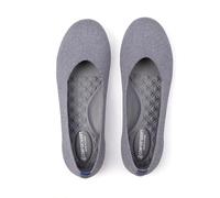 Frank Mully Bailarinas anchas para mujer, zapatos de ballet de punto, cómodos y redondos, para mujer, gris, 37 EU Ancho
