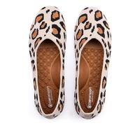 Frank Mully Bailarinas anchas para mujer, zapatos de ballet de punto, cómodos y redondos, para mujer, Leopardo, 40 EU Ancho