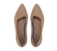 Frank Mully Bailarinas de punta de punto para mujer - Cómodas bailarinas Slip-on - Zapatos clásicos suaves, Castaño, 36 EU