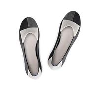 Frank Mully Bailarinas de tricot cómodas sin cordones para mujer - Zapatos de tacón con punta redonda, 1 negro., 36 EU