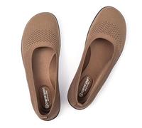 Frank Mully Zapatos Planos para Mujer con Puntera Ancha, de Punto, cómodos, Anchos, para Caminar, marrón (6063brown), 39 EU
