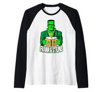 Frank & Steins Día de San Patricio Frankenstein Monster Beer Camiseta Manga Raglan