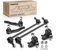 Frankberg 2 barras de acoplamiento + 2 x articulaciones de soporte + 2 x rótulas de dirección delantera inferior exterior compatible con C.orolla Compact E11 C.orolla tricuerpo E12 Replace # K80230