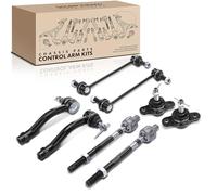 Frankberg 2 barras de acoplamiento + 4 x rótulas de dirección + 2 x articulaciones de soporte eje delantero izquierdo derecho compatible con Tucson JM Sportage JE KM Replace # K80510, EV800095