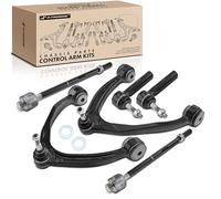 Frankberg 2 brazos de suspensión con articulación de soporte + 2 x rótulas de dirección delantera interior exterior compatible con Escalade 5.3L 2001-2005 Replace # K80669, K80670