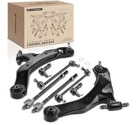 Frankberg 2 brazos de suspensión y articulación de soporte + 2 barras de acoplamiento + 4 x rótulas de dirección delanteras compatibles con Elantra XD Elantra Sedheck XD Replace # K620520, K620519
