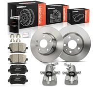 Frankberg 2 Bremsscheiben + 4 Bremsbeläge + 2 Bremssattel Hinten Kompatibel mit TT 8J3 TT R.o.a.d.s.t.e.r 8J9 Replace# 1K0698451,1K0698451D