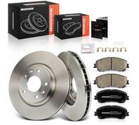 Frankberg 2 discos de freno, 4 pastillas de freno con lubricante de freno delantero, compatible con Qashqai II SUV J11 J11 1.2L-1.8L 2014-hoy Replace# 410604EA0A