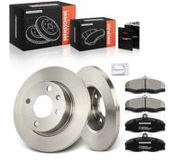 Frankberg 2 discos de freno + 4 pastillas de freno con lubricante de freno eje delantero compatible con Felicia I 6U1 1.3L-1.9L 1994-1998 Favorit 781 1.3L 1994-1994 Replace# 6U0615301 6U0698151E