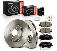 Frankberg 2 discos de freno + 4 pastillas de freno con lubricante de freno eje delantero compatible con i20 GB IB 2014-2024 Rio III UB 2011-2017 Rio IV FB SC YB 2017-2024 Replace# 51712C8500