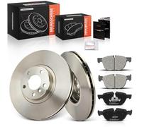 Frankberg 2 discos de freno + 4 pastillas de freno con lubricante de freno eje delantero compatible con X5 E70 xDrive30 xDrive35 xDrive40 xDrive48 2008-2013 X6 E71 E72 Replace# 34116771986