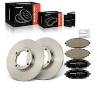 Frankberg 2 discos de freno + 4 pastillas de freno con lubricante de freno eje delantero compatible con Matiz M200 M250 2005-2011 Spark 2005-2010 Matiz M100 M150 1998-2005 Replace# 96288629