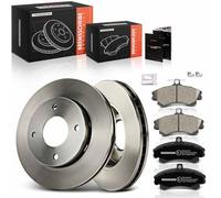 Frankberg 2 discos de freno + 4 pastillas de freno con lubricante de freno eje delantero compatible con Colt VI Z2A Z3A 1.1L-1.5L 2004-2012 Forfour 454 1.1L-1.5L 2004-2006 Replace# 4544200001