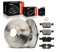Frankberg 2 discos de freno + 4 pastillas de freno con lubricante de freno eje delantero compatible con 5 E39 520 523 525 528 530 535 1995-2003 Replace# 34111163013 34111164629