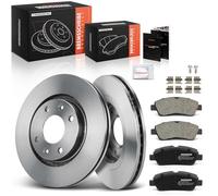 Frankberg 2 discos de freno + 4 pastillas de freno con lubricante de freno eje delantero compatible con Berlingo/Berlingo First MPV GFK GJK MF 1997-2011 C2 JM JG C3 I FC FN Replace # 1611140680