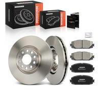 Frankberg 2 discos de freno + 4 pastillas de freno con lubricante de freno eje delantero compatible con CT ZWA10 1.8L 2011-2024 Prius W3 1.8L 2008-2024 Replace# 044650W141 4351247040