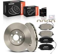 Frankberg 2 discos de freno + 4 pastillas de freno con lubricante para frenos delantero izquierdo y derecho. Compatible con C8 EA EB 2002-2014 Jumpy U6U 2003-2006 Replace# 1331301080