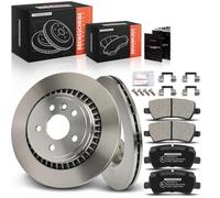 Frankberg 2 discos de freno + 4 pastillas de freno con lubricante para frenos, juego de pastillas de freno traseras izquierda y derecha compatibles con XC60 156 2.0L-3.2L 2008-2019 Replace# 30671574