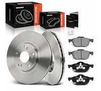 Frankberg 2 discos de freno, 4 pastillas de freno delanteras con lubricante de frenos, compatible con Accord VII CL CN 2003-2008 Accord VII Tourer CM CN 2003-2008 Replace# 45251SEAE30 45022SEAE01