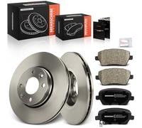 Frankberg 2 discos de freno + 4 pastillas de freno eje delantero con lubricante de freno compatible con Note E11 NE11 2006-2012 Clio III BR0/1 CR0/1 2005-2014 Replace # 40206AX600