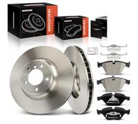 Frankberg 2 discos de freno + 4 pastillas de freno para eje delantero compatible con 3er E90 330 335 2004-2011 Serie 3 Coupe E92 330 335 2006-2013 Serie 3 Touring E91 330d 335d 2006-2012 Replace # 3