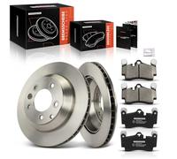 Frankberg 2 discos de freno + 4 pastillas de freno para eje trasero compatible con T.o.u.a.r.e.g 7L6 7L7 7LA 2.5L-4.2L 2002-2010 Q7 4LB 3.0L 3.6L 2006-2015 Replace# 7L6615601J 7L060601J 98451 B