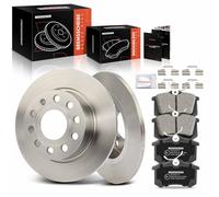 Frankberg 2 discos de freno + 4 pastillas de freno para eje trasero con lubricante de freno compatible con A3 8P1 2003-2012 O.c.t.a.v.i.a II 1Z3 2004-2013 Golf V 1K1 2003-2009 Replace# 1H0698451