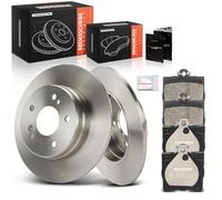 Frankberg 2 discos de freno + 4 pastillas de freno traseras compatibles con Clase C W203 C180-C220 1.8L-2.2L 2000-2007 Clase E W210 E200-E300 2.0L-3.0L 1995-2002 Replace# 201423055 12 24 207120