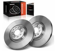 Frankberg 2 discos de freno delantero compatibles con A3 8V1 8VK 2.0L 2012-2017 Golf VII 5G1 BE1 BE2 BQ1 1.0L 2012-2021 Passa.t 3G2 CB2 1.4L 2.0L 2014-2023 Reemplazo # 5Q0 615301G